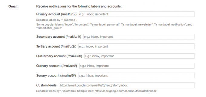 Gmail™ Notifier オプション画面2