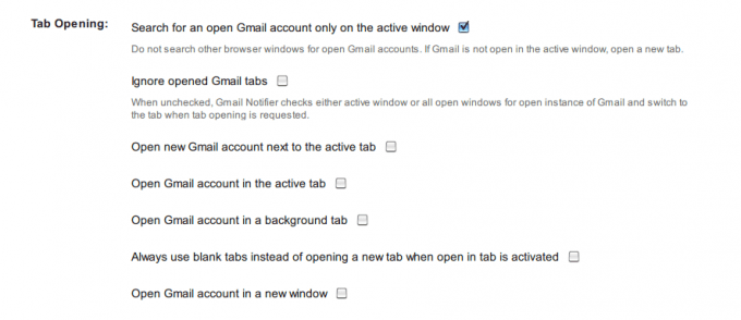 Gmail™ Notifier オプション画面4