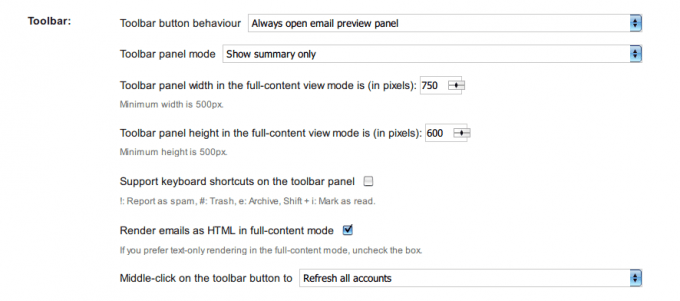 Gmail™ Notifier オプション画面5